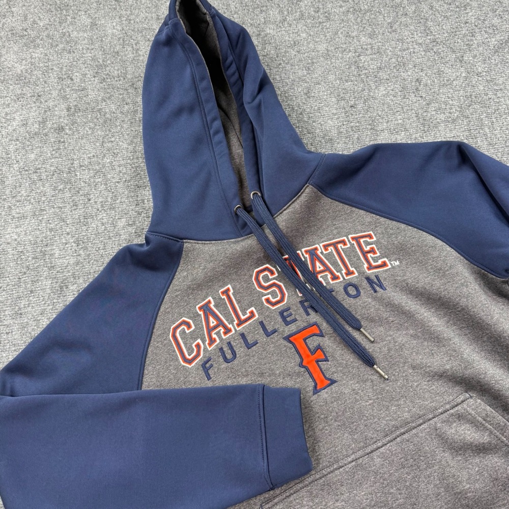 Campus‎ Drive Hoodie XS Gray Navy Cal State Fullerton Raglan Men's